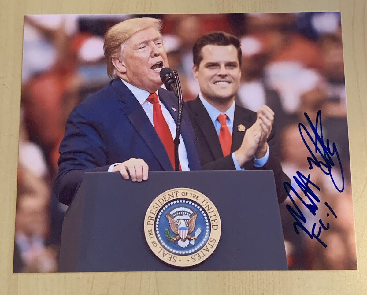 MATT GAETZ HAND SIGNED 8x10 Photo Poster painting AUTOGRAPHED FLORIDA POLITICIAN TRUMP COA