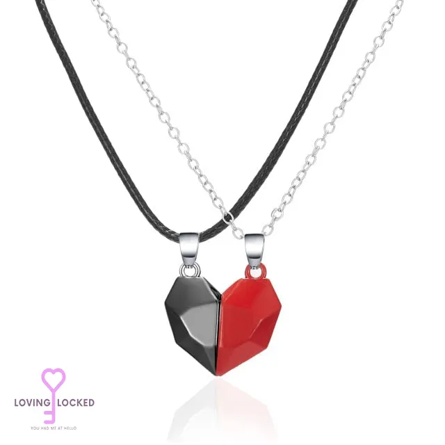 Lovinglocked Couples Magnetic Heart Pendants (2Pcs)