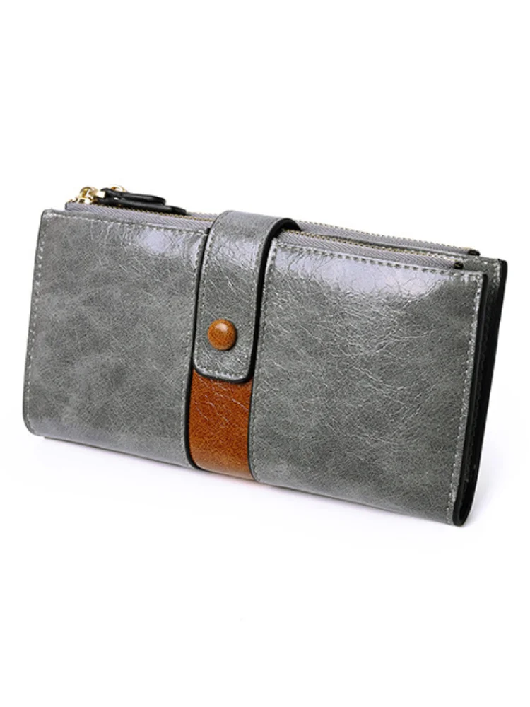 Contrast Color Buckle Utility Purse