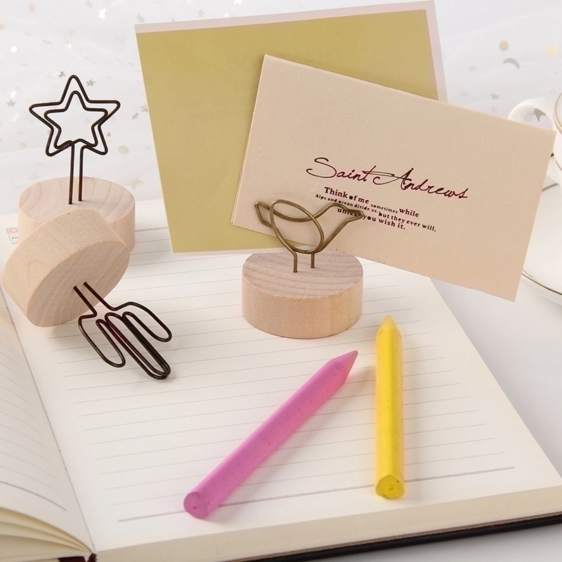 Cactus Christmas Tree Star Wood Metal Daily Christmas Novelty Minimalist Business Card Holder