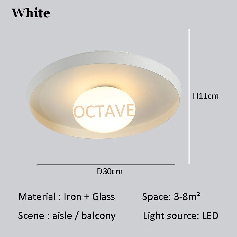 Modern Simple LED Ceiling Light Nordic Round Bedroom Restaurant Kitchen Living Room Study White Home Decor Lighting Ceiling Lamp