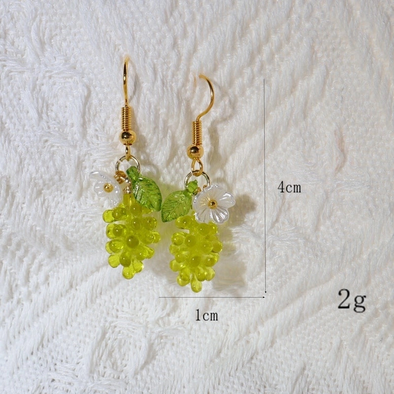 Popular Flower Earrings Chinese Advanced Color Creative Ear Hook Fresh Sweet Vitality Plant Pendant Jewelry