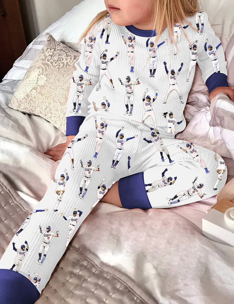 Kid's Dodgers Baseball Pajama Set