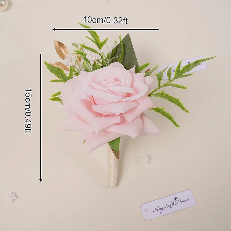 A864007 Pink White Series Corsage Flower Bridal Wedding Party Supplies