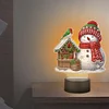 Acryl Weihnachten Schneemann doppelseitig - 5d DIY Bastellampe