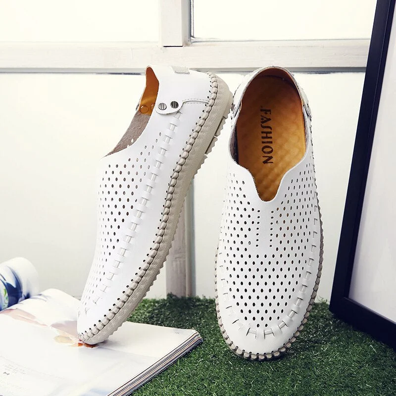 Nine o'clock 2021 New Men Casual Loafers Quality Breathable Male Shoes Leather Casual Footwear Stylish Handmade Slip-on Big Size