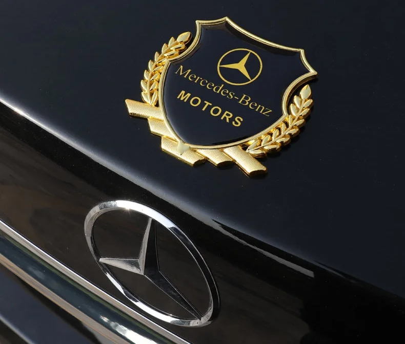 Car triangular window zinc alloy wheat ear car sticker(2PCS)