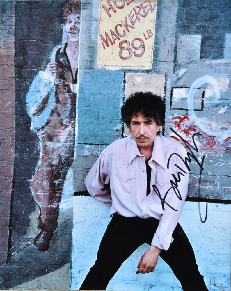 BOB DYLAN SIGNED Photo Poster painting The Traveling Wilburys Blowin in the wind Like A Rolling Stone wcoa