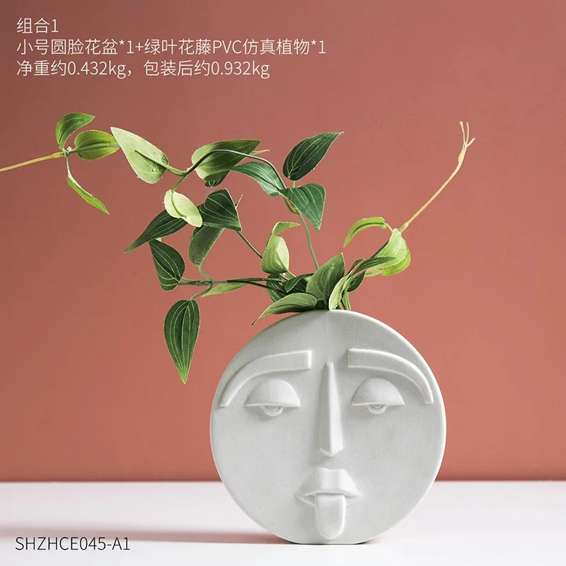 Nordic Home Decoration Accessories White Ceramic Vase Living Room Decoration Decoracion Hogar Moderno Flower Vases Home Decor