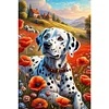 (40*60cm)Spotted Dog - Round AB Drill Diamond Painting