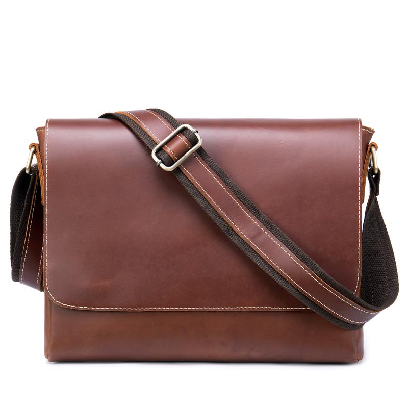 Classic Vintage Crossbody Bags Plain Leather Shoulder Bags