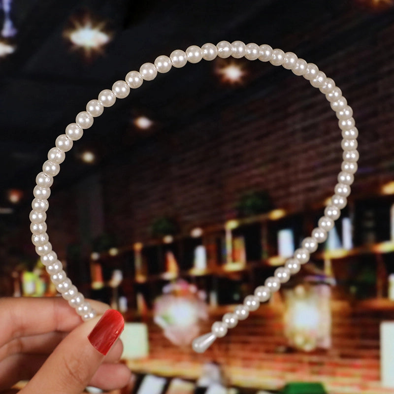 Women’s Fashion Waves Alloy Inlay Artificial Pearls Headwear