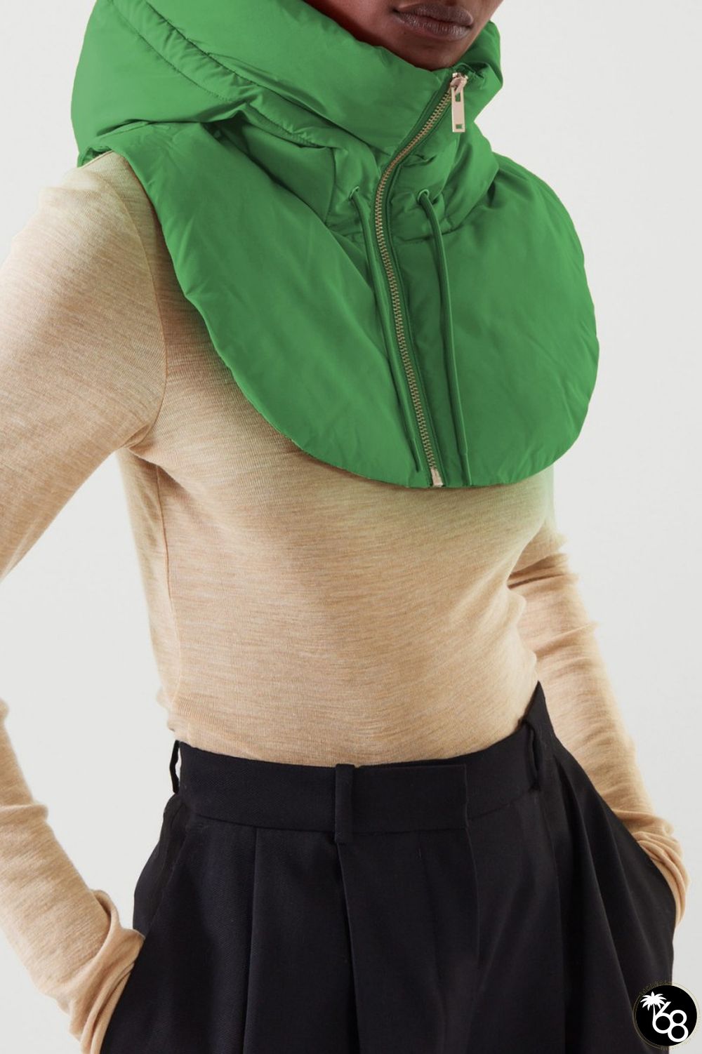 Green Casual Solid Patchwork Zipper Hooded Collar Outerwear | 168DEAL