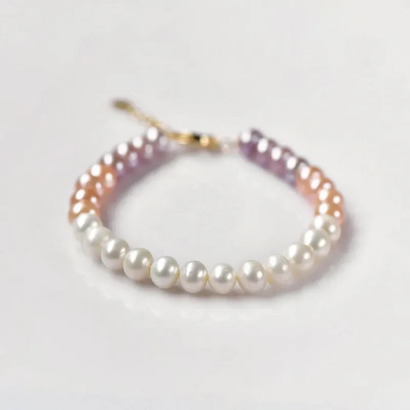 Gradient freshwater pearl bracelet