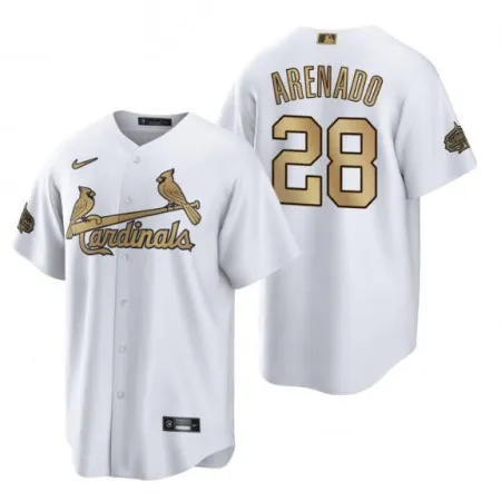 Men's St. Louis Cardinals #28 Nolan Arenado 2022 All-Star White Cool Base Stitched Baseball Jersey BPWJ