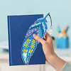 6pcs/set 5D DIY Diamond Painting Feather Shape Bookmark Kits