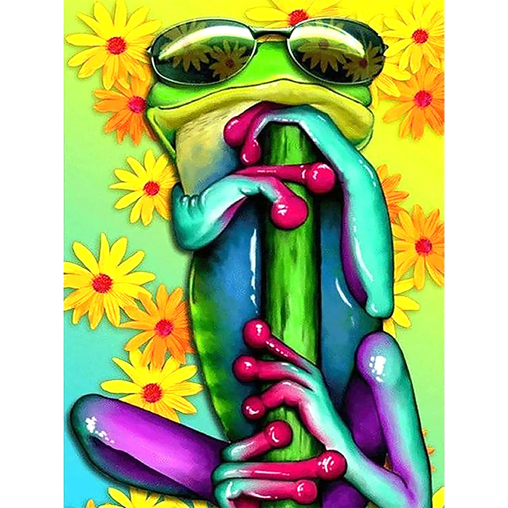 

Green Frog - Round Drill Diamond Painting - 35*45CM, 501 Original