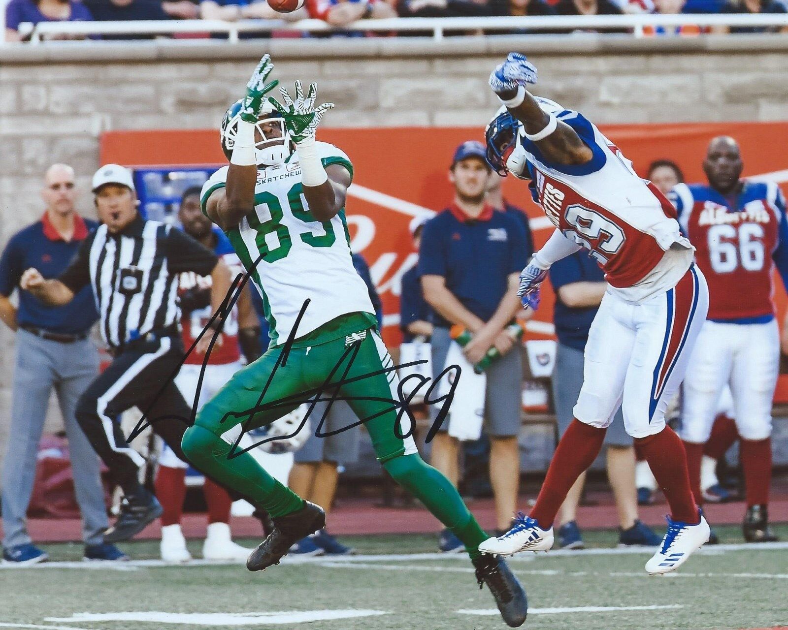 Duron Carter Signed 8x10 Photo Poster painting Saskatchewan Roughriders Autographed COA