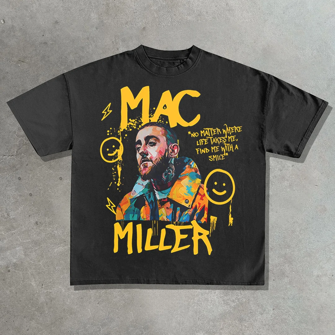 Rap star singer MAC print T-shirt