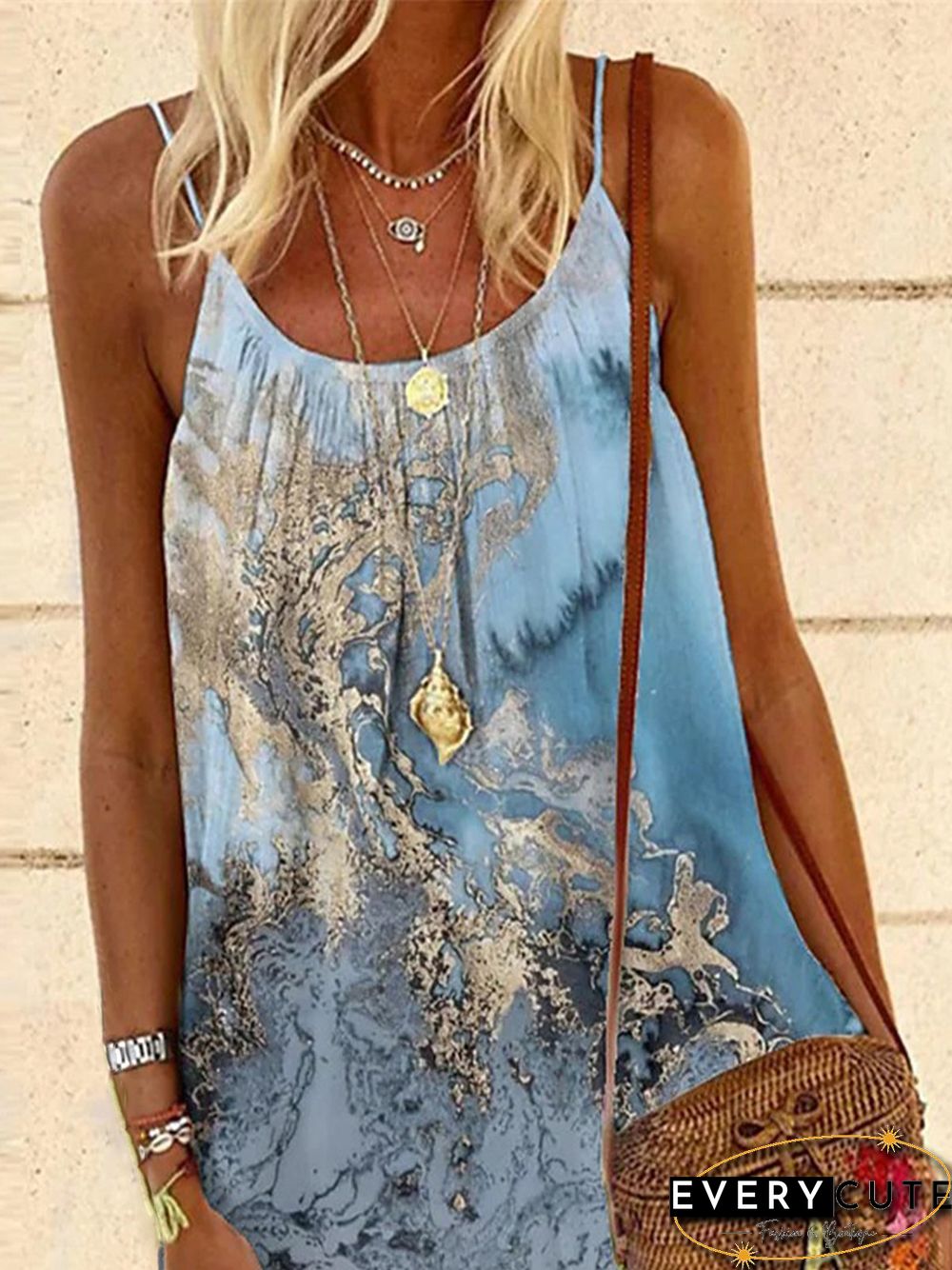 Sea Casual Vacation Spaghetti Loosen A-line Dresses