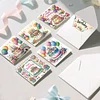 6pcs Diamond Painting Happy Birthdays to You Greeting Card with Envelope for Family Friends Holiday Gift Congratulations