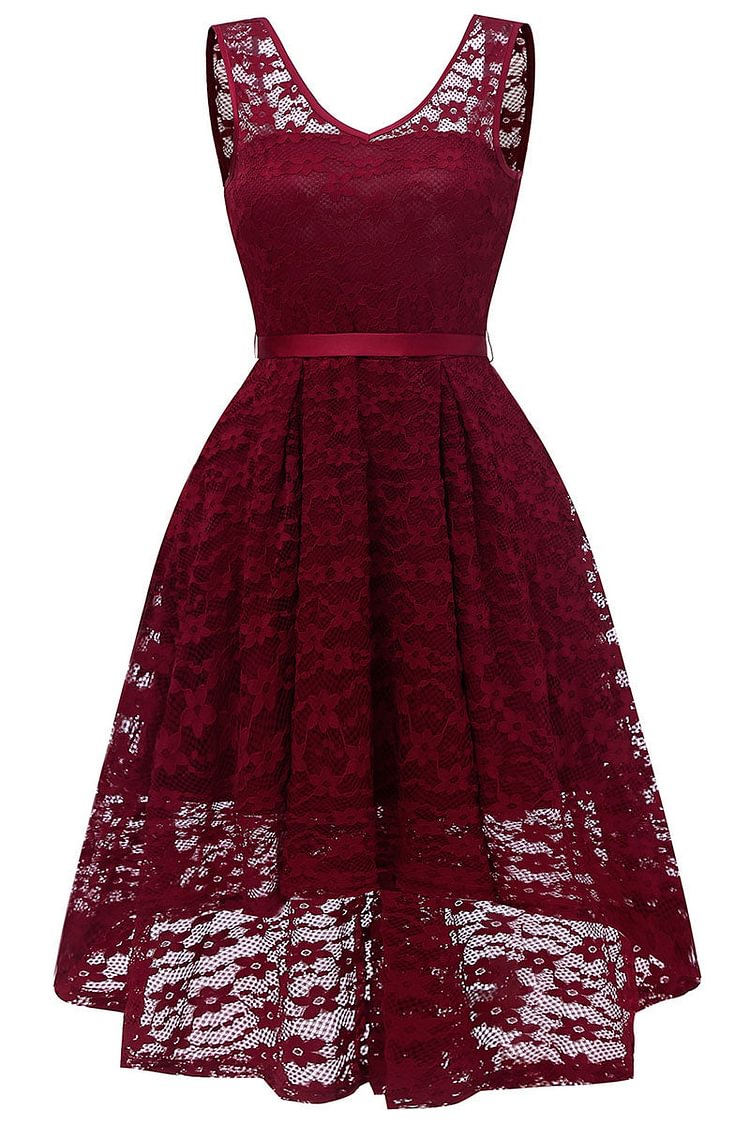 Black Lace High Low Short Prom Bridesmaid Dress - BlackFridayBuys
