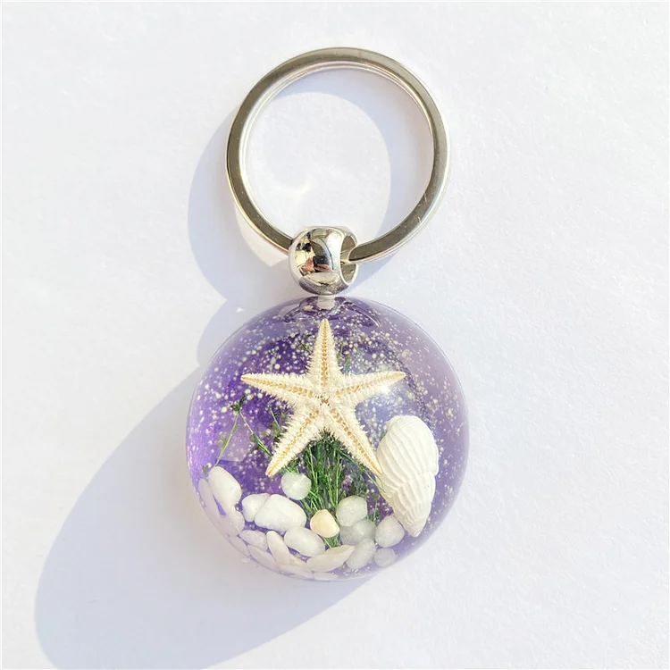 Starfish Amber Keychain