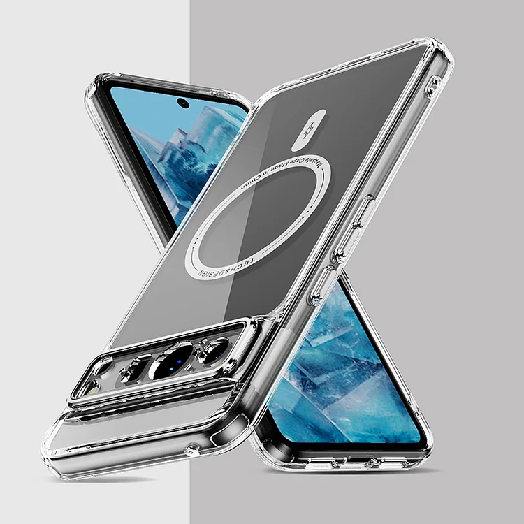 Metal Button Transparent Shockproof Phone Case For Google