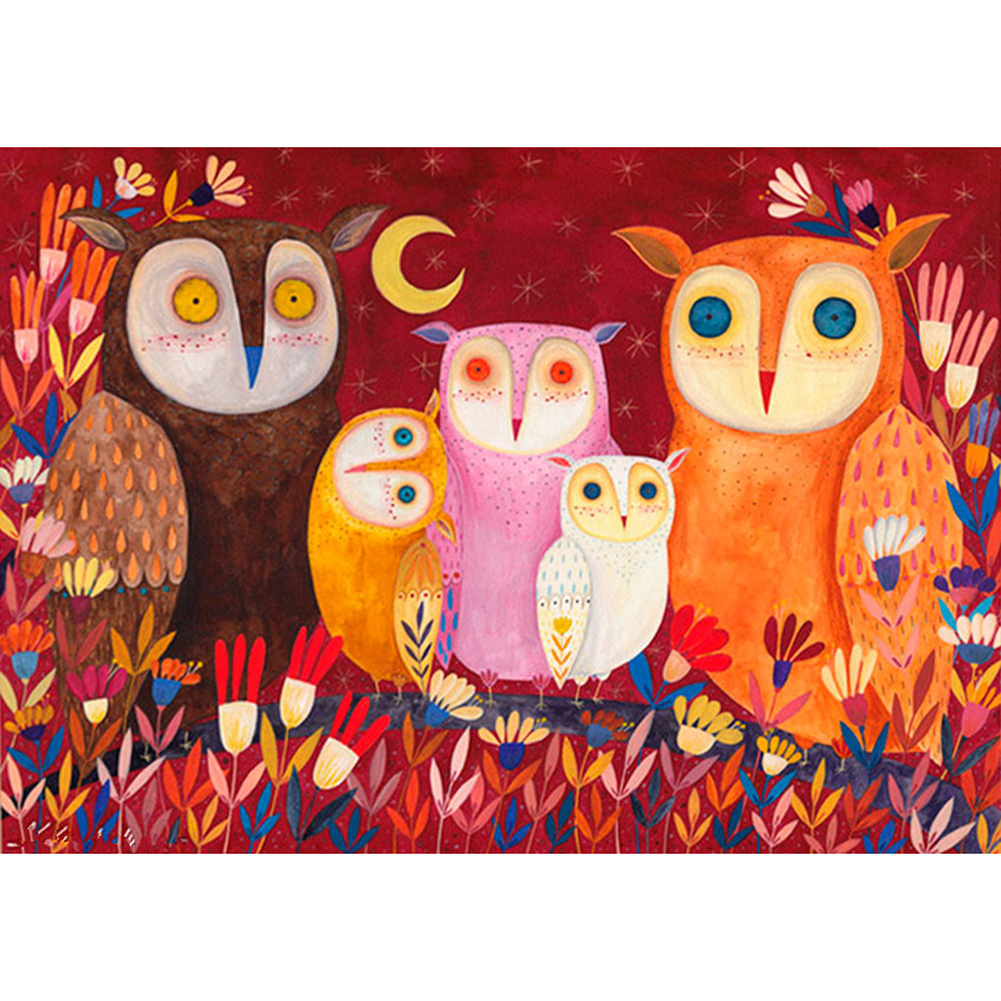 

Owl Family - Square Drill Diamond Painting - 40*30CM, 501 Original