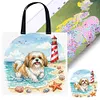 Shih Tzu-11CT DIY Stamped Cross Stitch Shopping Bag 40*40cm