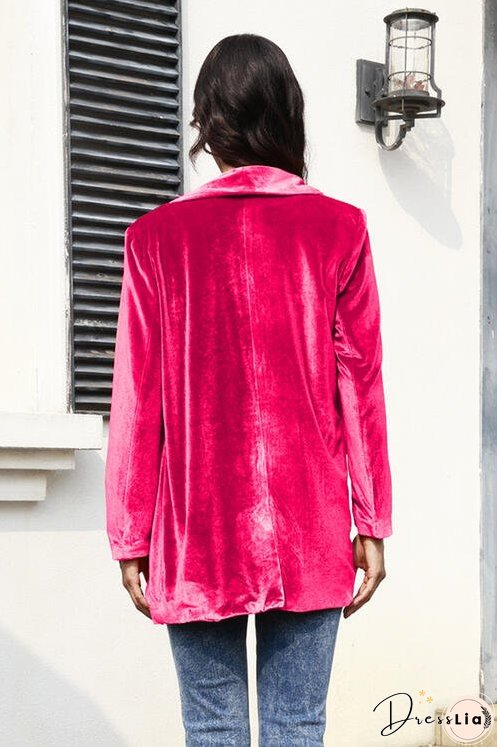 Button Up Pocketed Long Sleeve Jacket