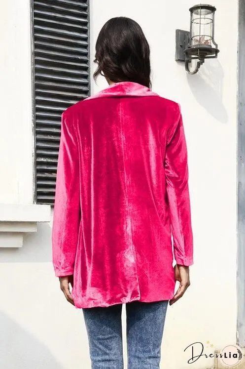 Button Up Pocketed Long Sleeve Jacket