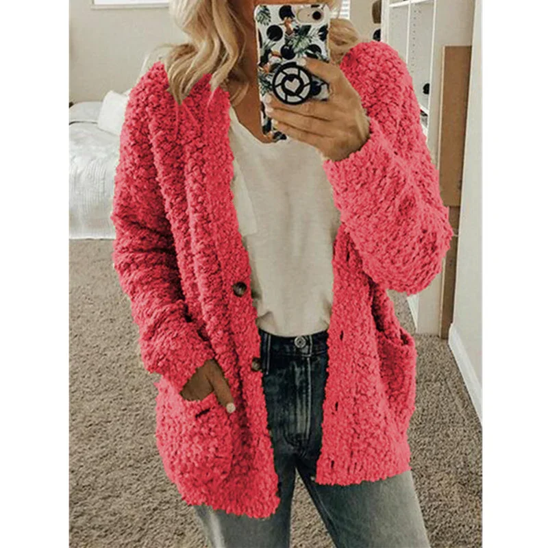 Women's Casual Plush Cardigan Jacket