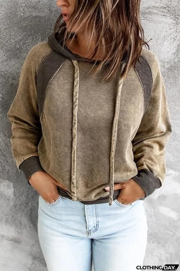 Morning Coffee Vintage Patchwork Hoodie