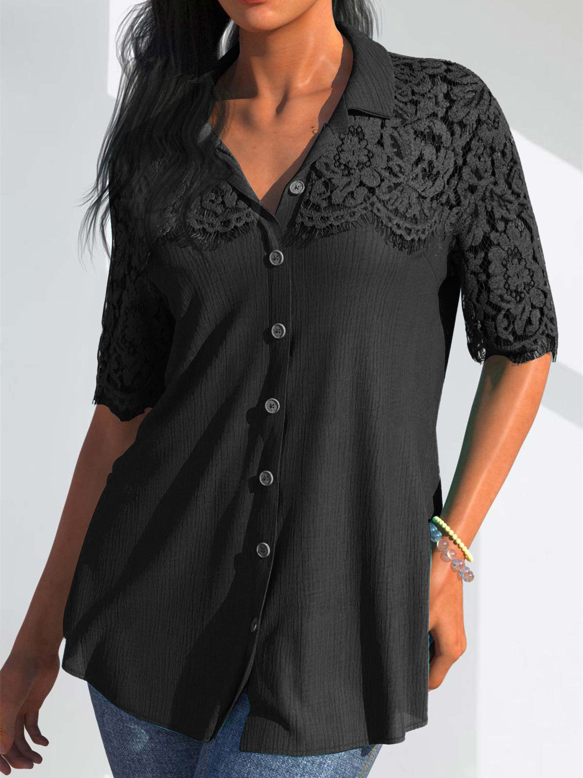 Women Long Sleeve V-neck Graphic Floral Printed Top