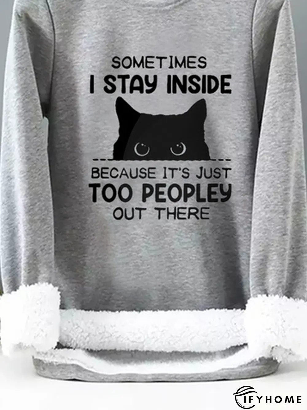 Loose Crew Neck Cat Sweatshirt | IFYHOME