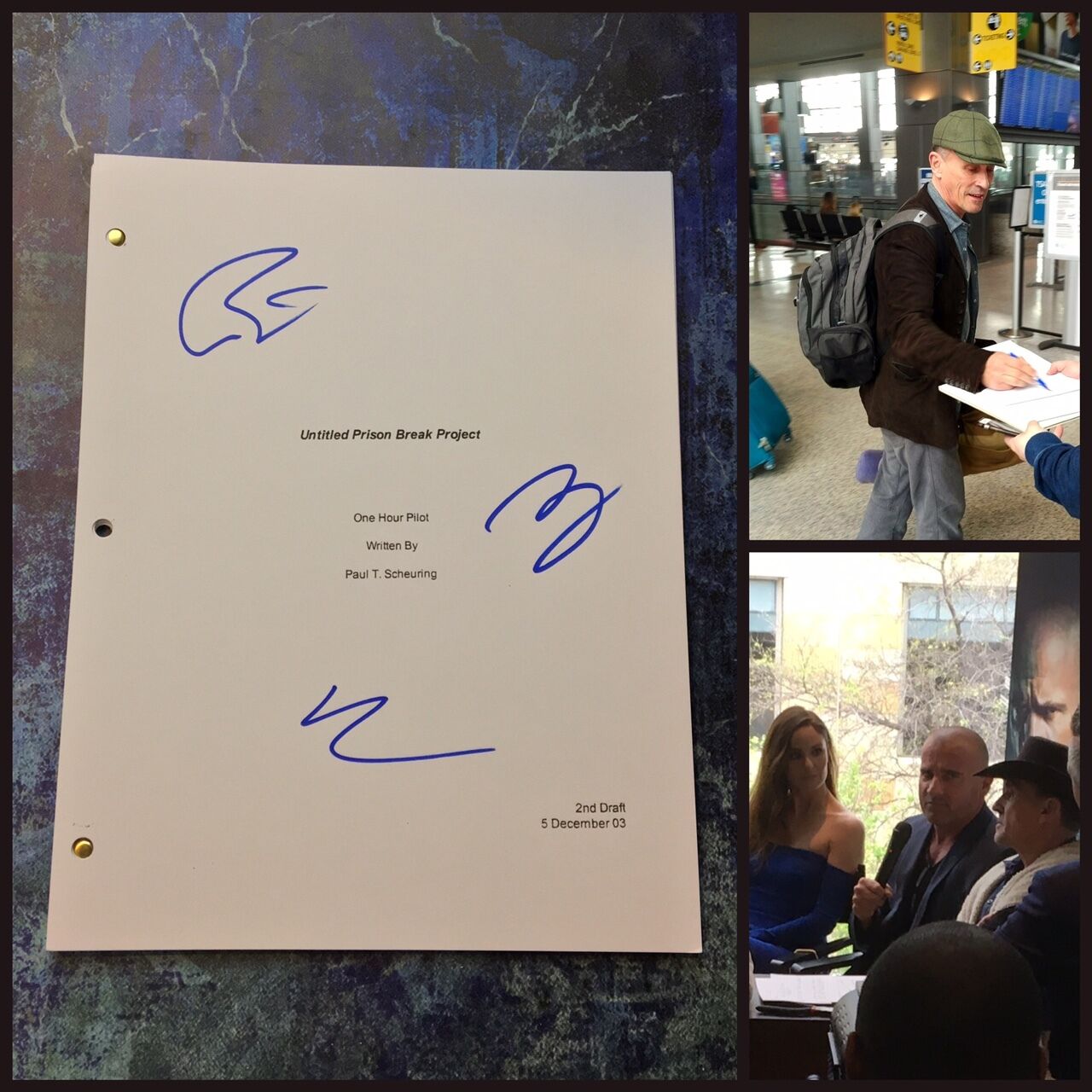 GFA Cast x3 Robert Paul Dominic * PRISON BREAK * Signed Episode Script AD1 COA