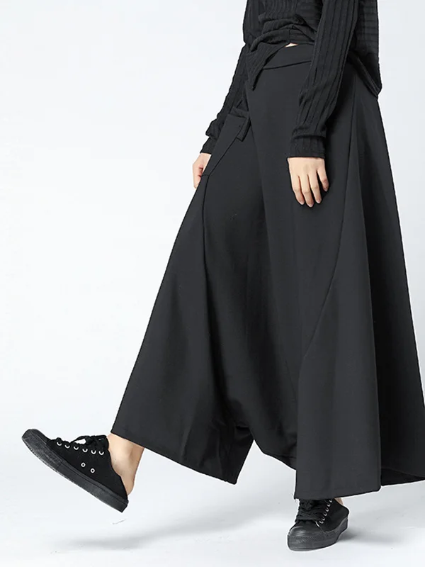 Leisure Fashion High Waisted Loose Solid Color Pants