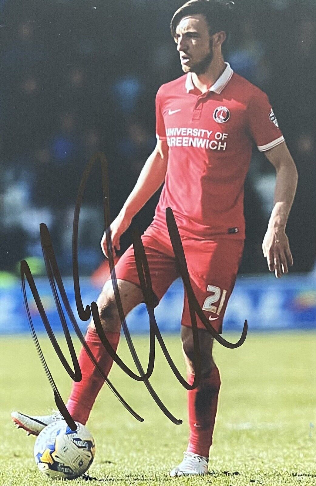 Morgan Fox Genuine Hand Signed Charlton Athletic 6X4 Photo Poster painting