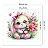 Rabbit and Flowers Full Stamped Cross Stitch Kit 18CT 2-Strand 25x25cm