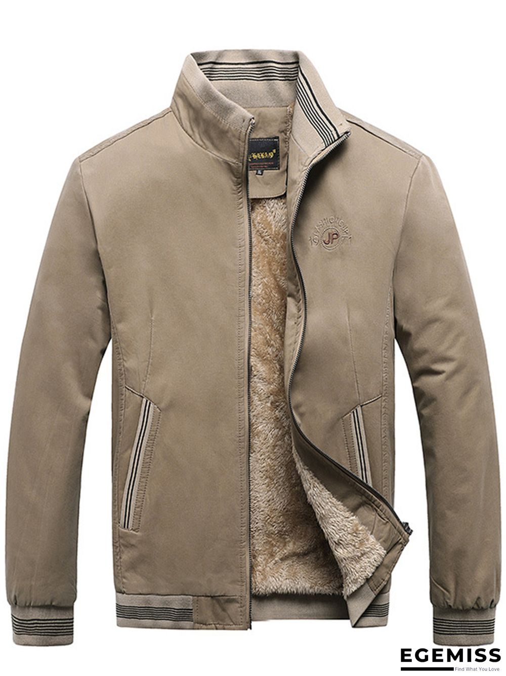 Casual Solid Color Stand Collar Men's Jacket | EGEMISS