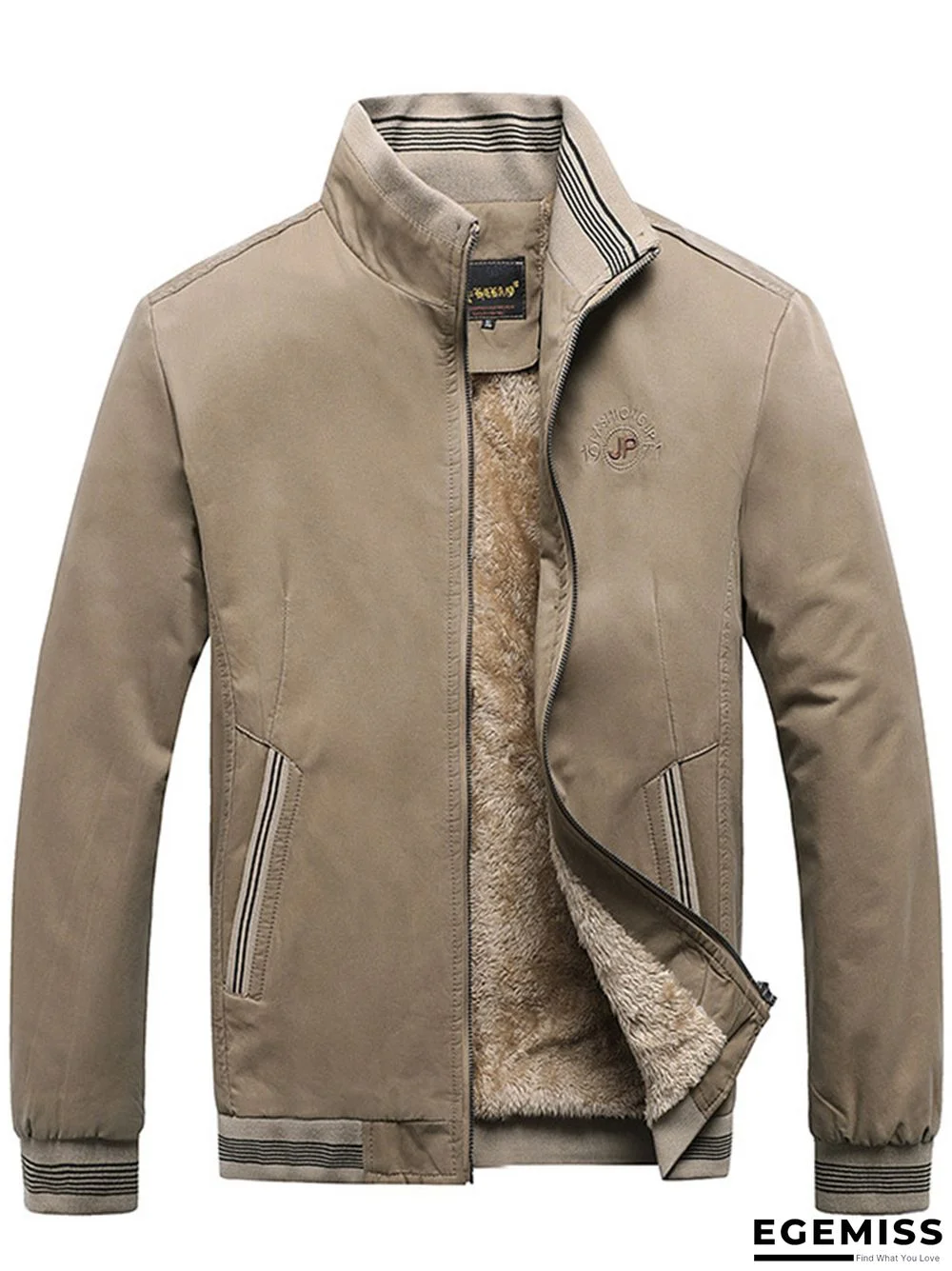 Casual Solid Color Stand Collar Men's Jacket | EGEMISS