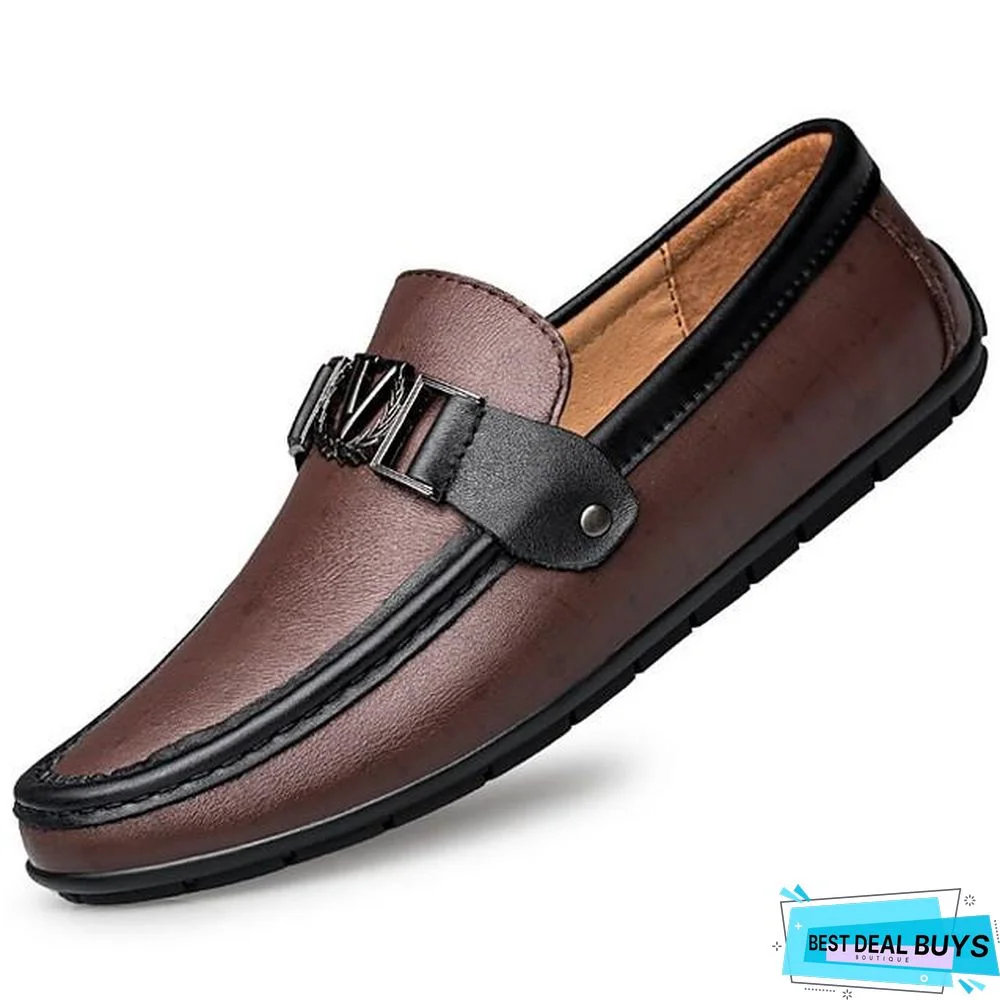 Men's Fall Daily Loafers & Slip-Ons Pu Light Brown / Black / Khaki