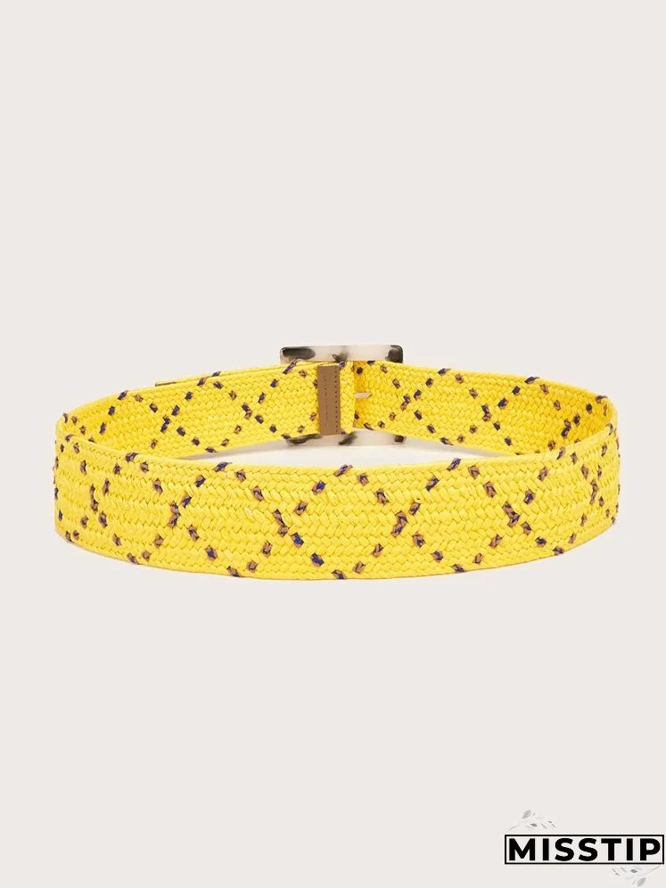 Geometric Buckle Woven Belt