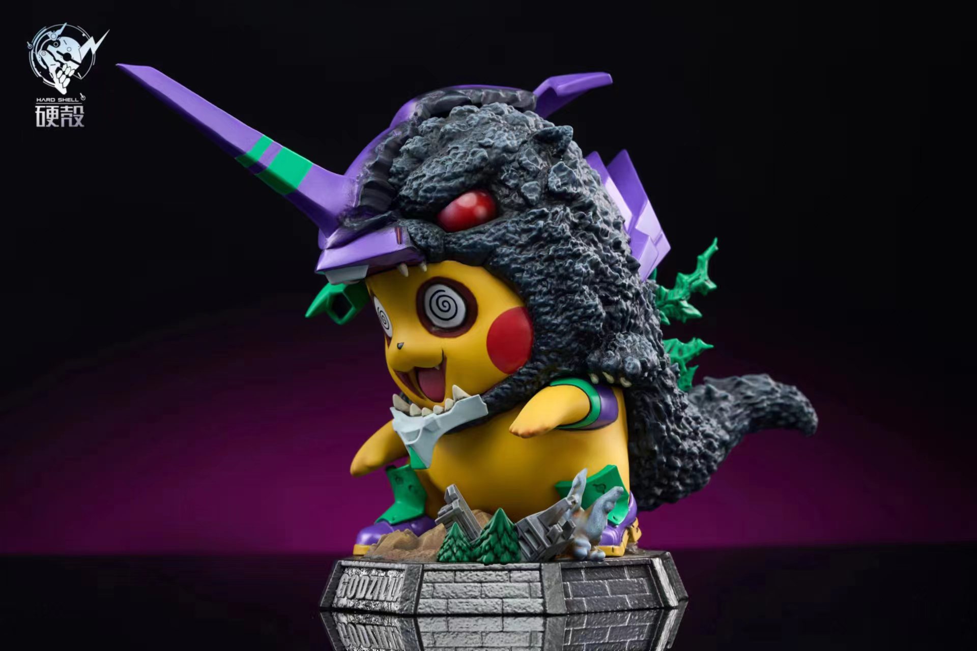 PRE-ORDER HARD SHELL Studio - Pokemon - Godzilla  Evangelion Unit Godzilla Awakening Form Cosplay Pikachu  Statue(GK)-