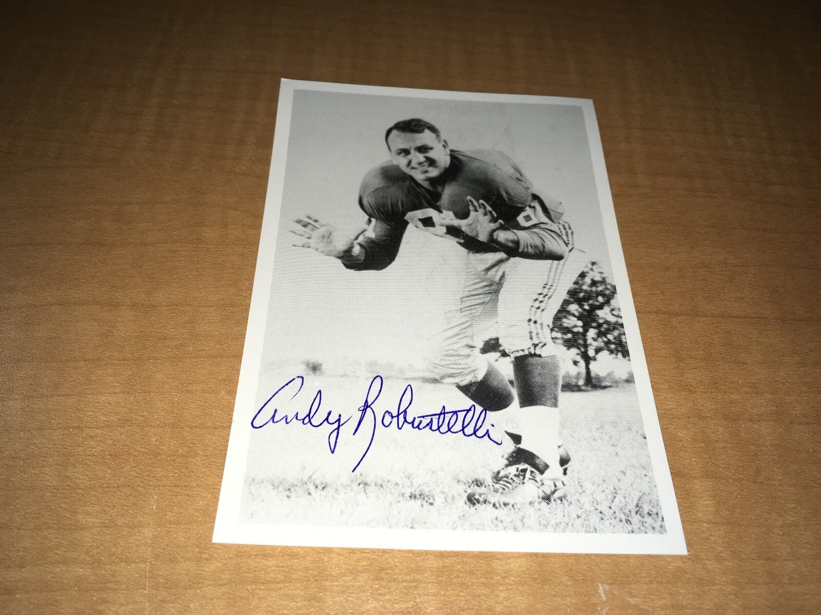 Andy Robustelli New York Giants Signed 3 1/2 x 5