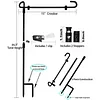 Garden Flag Stand Premium Yard Flag Pole Holder (34''&times;15'') Metal Powder-Coated Weather-Proof Paint with One Tiger Clip and Two Spring Stoppers Without Flag