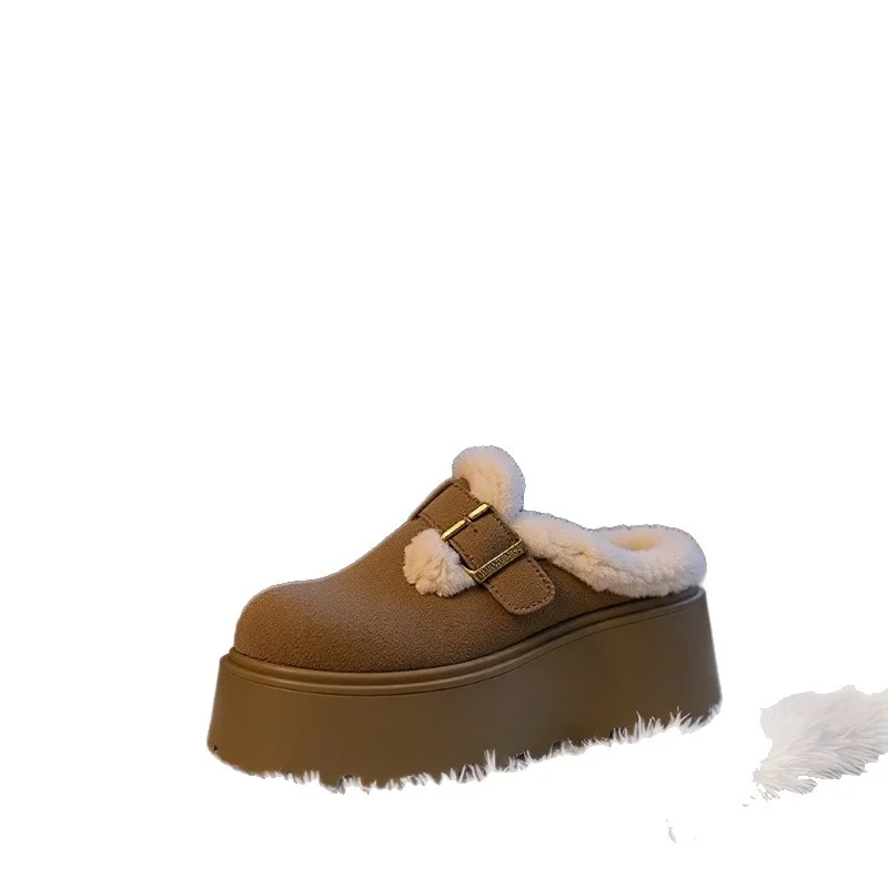 Sdrawing Sdrawing And Velvet Bag Head Half Drag Woman 2025 Autumn And Winter New Fashion Wear Leisure Woolen Cotton Drag