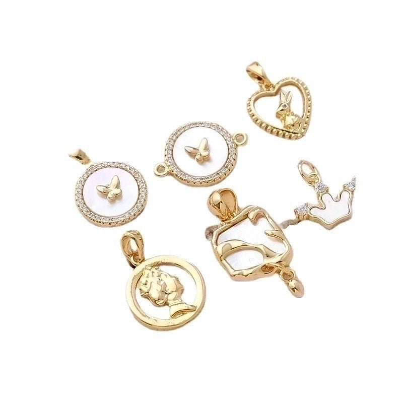 1 Piece Retro Geometric Bear Rose Copper Plating Inlay Jewelry Accessories