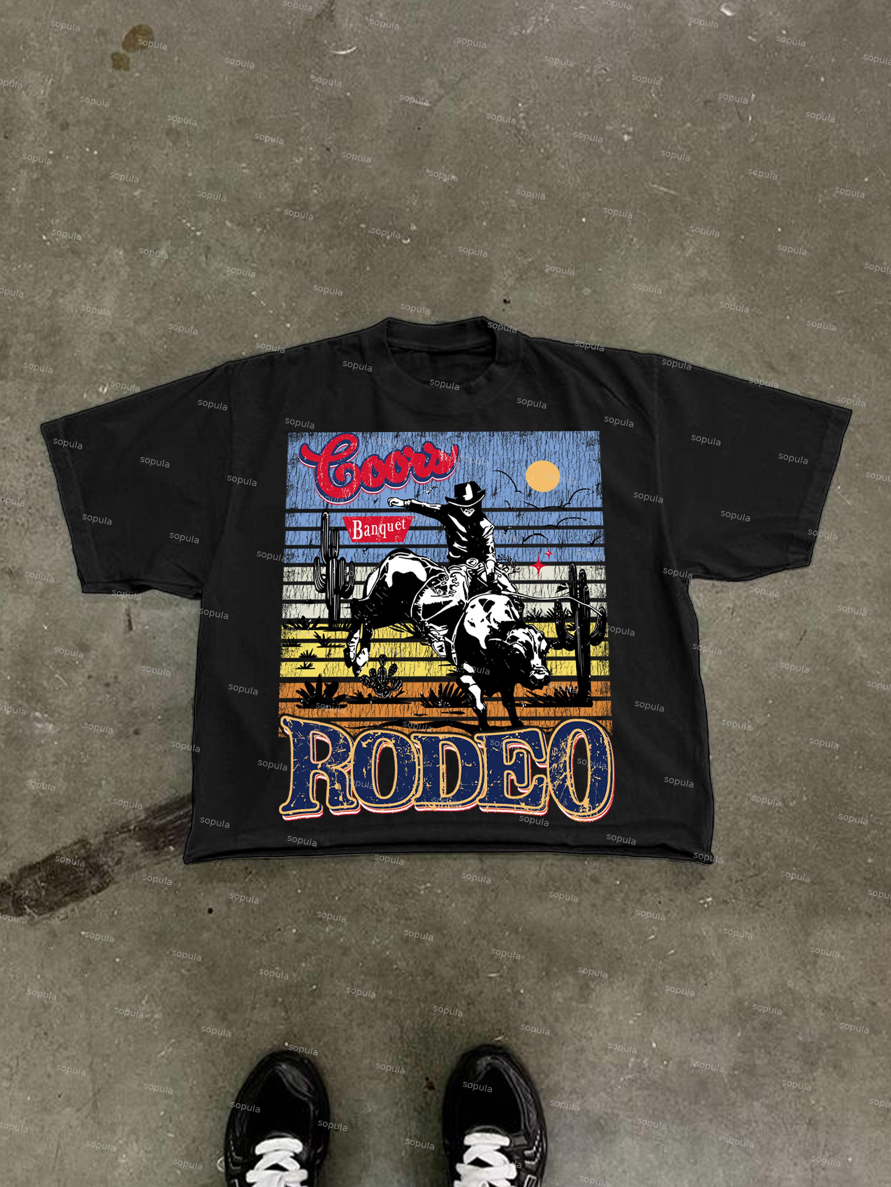 Coors Banquet Rodeo Classic Graphic Cropped T-shirt - Sopula｜Premium Graphic Tees & Graphic Clothing